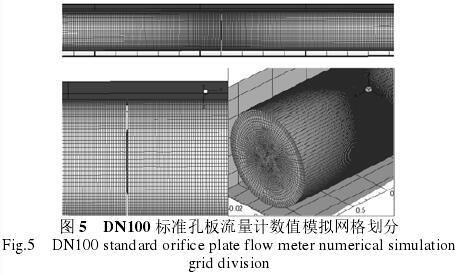 DN100标準孔闆流(liú)量計數值模拟(nǐ)網格劃分圖