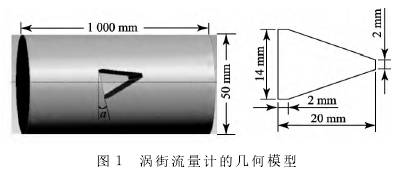 渦街流量計的(de)幾何模型圖示