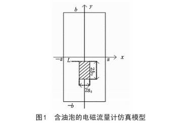 含(hán)油泡的電(diàn)磁流量計(jì)仿真模型(xing)圖示