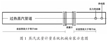 蒸汽(qi)流量計量(liang)系統機械(xiè)安裝示意(yi)圖