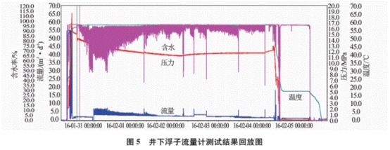 井下(xià)浮子流(liu)量計測(cè)試結果(guo)回放圖(tú)
