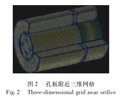孔闆流量(liang)計附近三維網(wǎng)格圖