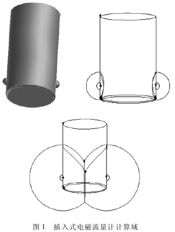 插(chā)入式電磁流(liu)量計計算域(yù)示意圖
