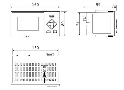 迷你型(xíng)無紙記錄儀尺寸(cun)圖