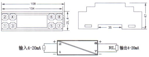 無源信(xìn)号隔離器(qi)外形結構(gòu)圖